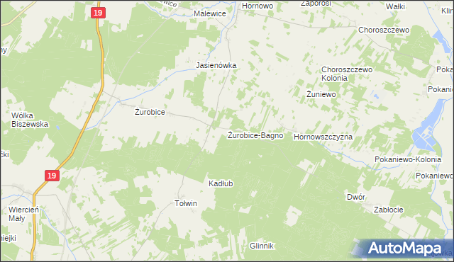 mapa Żurobice-Bagno, Żurobice-Bagno na mapie Targeo