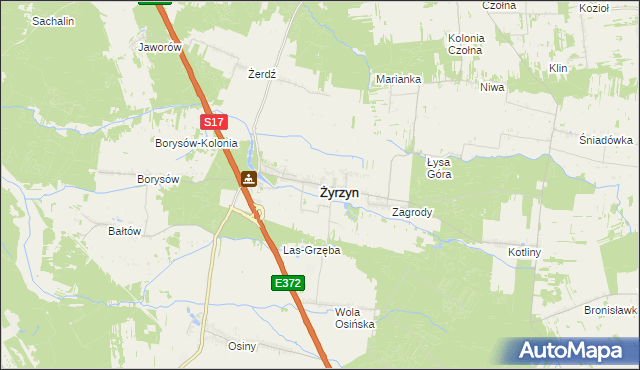 mapa Żyrzyn, Żyrzyn na mapie Targeo