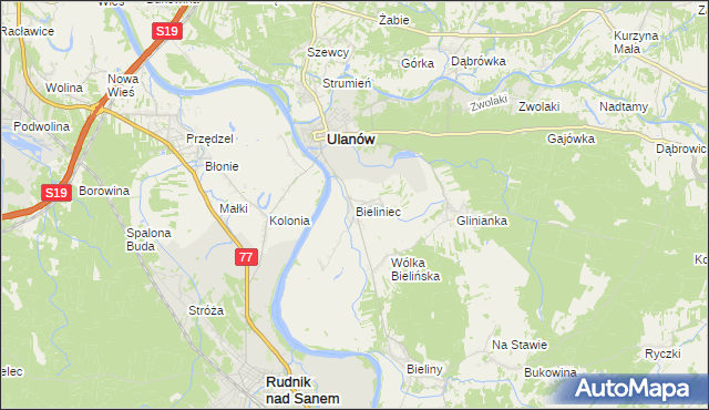 mapa Bieliniec, Bieliniec na mapie Targeo