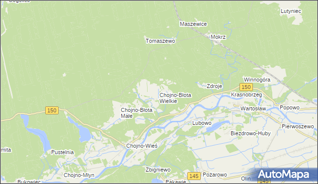 mapa Chojno-Błota Wielkie, Chojno-Błota Wielkie na mapie Targeo