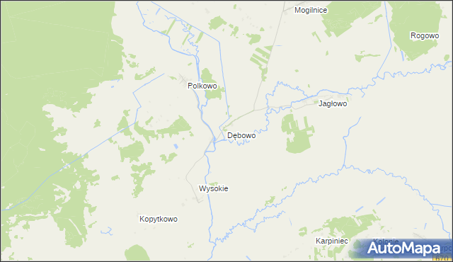 mapa Dębowo gmina Sztabin, Dębowo gmina Sztabin na mapie Targeo