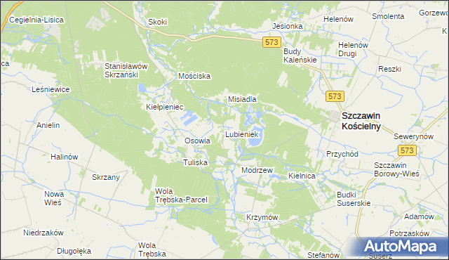 mapa Lubieniek, Lubieniek na mapie Targeo