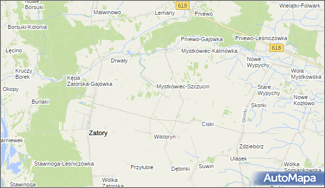 mapa Mierzęcin gmina Zatory, Mierzęcin gmina Zatory na mapie Targeo