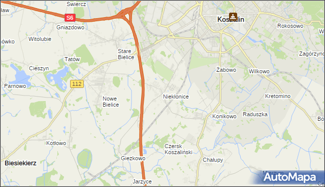 mapa Niekłonice, Niekłonice na mapie Targeo