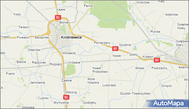 mapa Pawlikowice gmina Krośniewice, Pawlikowice gmina Krośniewice na mapie Targeo