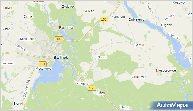 mapa Płonno, Płonno na mapie Targeo