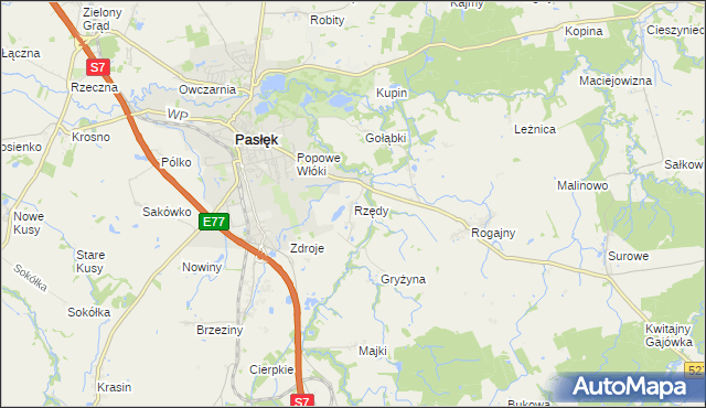 mapa Rzędy, Rzędy na mapie Targeo