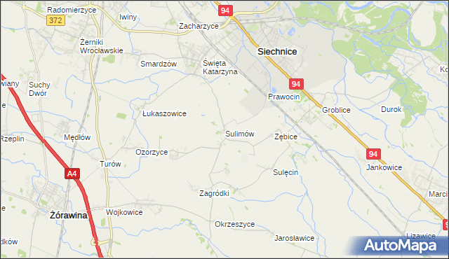 mapa Sulimów gmina Siechnice, Sulimów gmina Siechnice na mapie Targeo