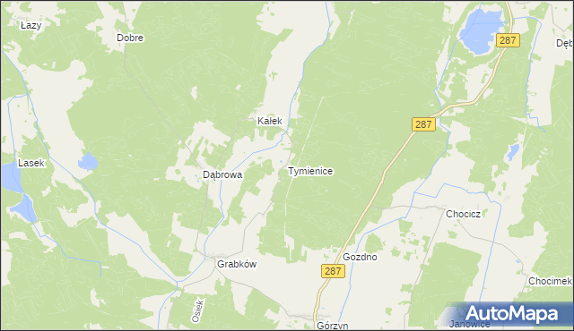 mapa Tymienice gmina Lubsko, Tymienice gmina Lubsko na mapie Targeo
