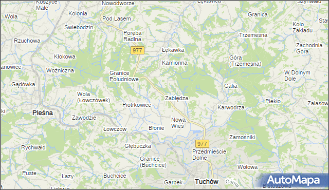 mapa Zabłędza, Zabłędza na mapie Targeo