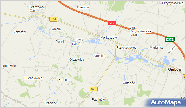 mapa Zabłocie gmina Markuszów, Zabłocie gmina Markuszów na mapie Targeo