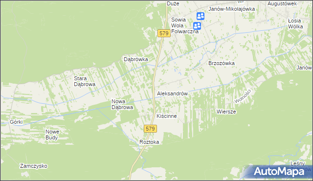 mapa Aleksandrów gmina Czosnów, Aleksandrów gmina Czosnów na mapie Targeo