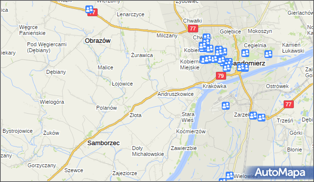 mapa Andruszkowice, Andruszkowice na mapie Targeo