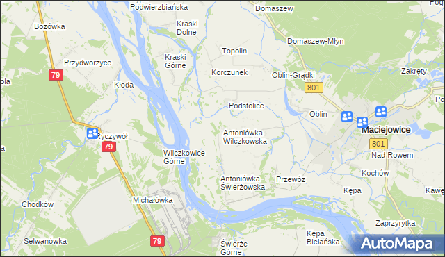 mapa Antoniówka Wilczkowska, Antoniówka Wilczkowska na mapie Targeo