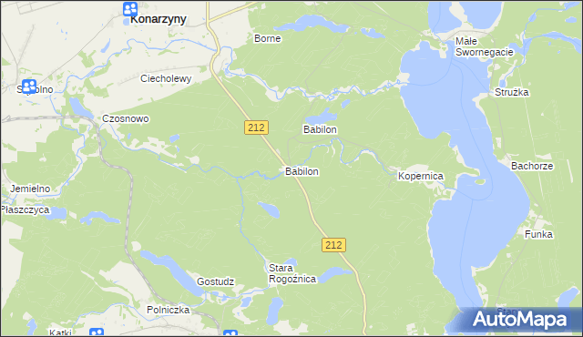 mapa Babilon gmina Chojnice, Babilon gmina Chojnice na mapie Targeo