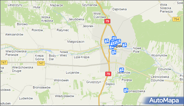 mapa Babilon gmina Lipsko, Babilon gmina Lipsko na mapie Targeo