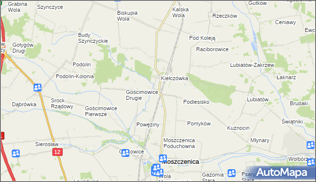 mapa Baby gmina Moszczenica, Baby gmina Moszczenica na mapie Targeo