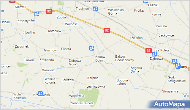 mapa Bąków Dolny, Bąków Dolny na mapie Targeo