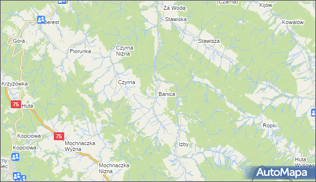 mapa Banica, Banica na mapie Targeo