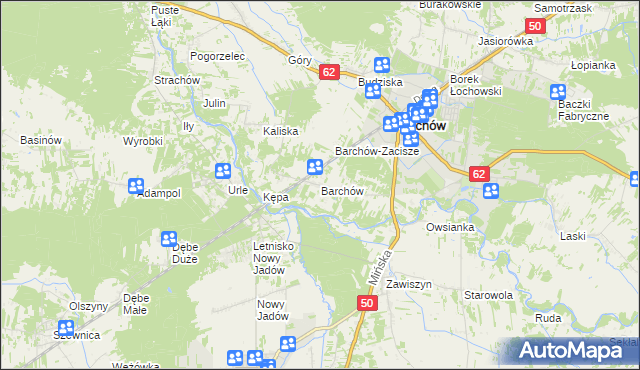 mapa Barchów, Barchów na mapie Targeo