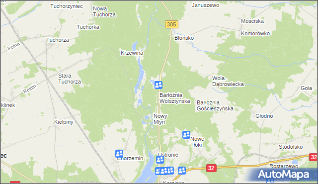 mapa Barłożnia Wolsztyńska, Barłożnia Wolsztyńska na mapie Targeo