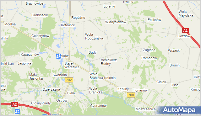 mapa Besiekierz Rudny, Besiekierz Rudny na mapie Targeo