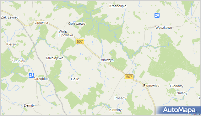 mapa Białczyn, Białczyn na mapie Targeo