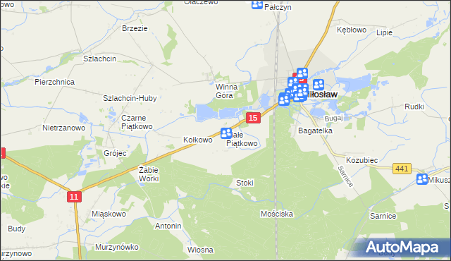mapa Białe Piątkowo, Białe Piątkowo na mapie Targeo