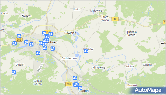 mapa Białków gmina Lubsko, Białków gmina Lubsko na mapie Targeo