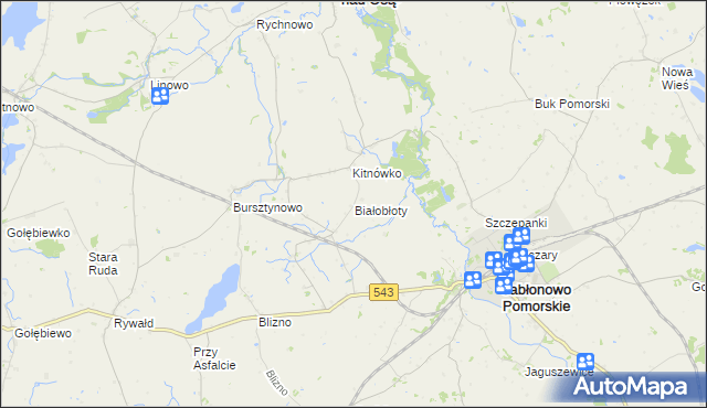 mapa Białobłoty gmina Świecie nad Osą, Białobłoty gmina Świecie nad Osą na mapie Targeo