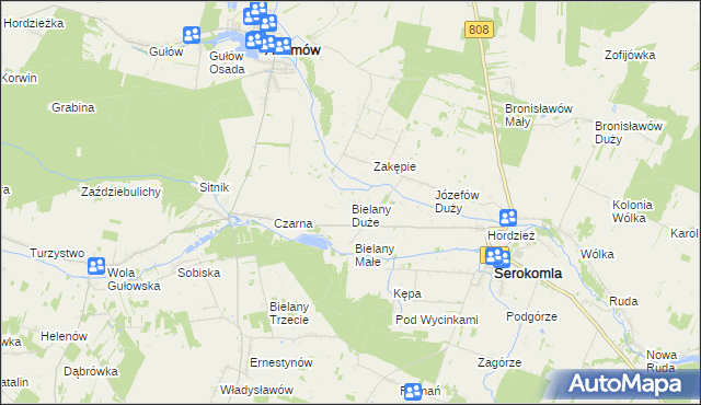 mapa Bielany Duże, Bielany Duże na mapie Targeo