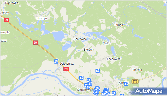 mapa Bielów, Bielów na mapie Targeo