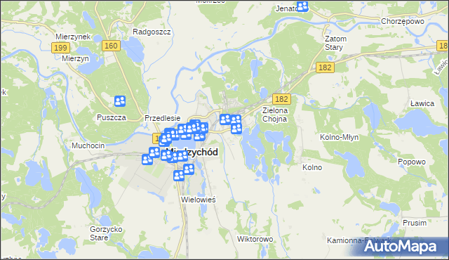 mapa Bielsko gmina Międzychód, Bielsko gmina Międzychód na mapie Targeo