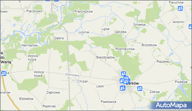 mapa Bieździadów, Bieździadów na mapie Targeo