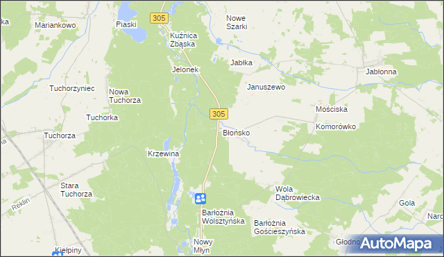 mapa Błońsko, Błońsko na mapie Targeo