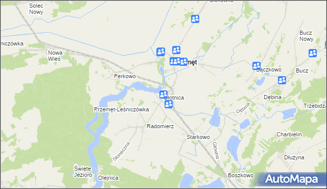 mapa Błotnica gmina Przemęt, Błotnica gmina Przemęt na mapie Targeo