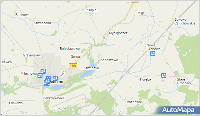 mapa Boboszewo, Boboszewo na mapie Targeo