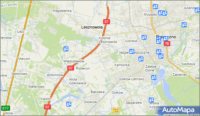 mapa Bobrowiec gmina Piaseczno, Bobrowiec gmina Piaseczno na mapie Targeo