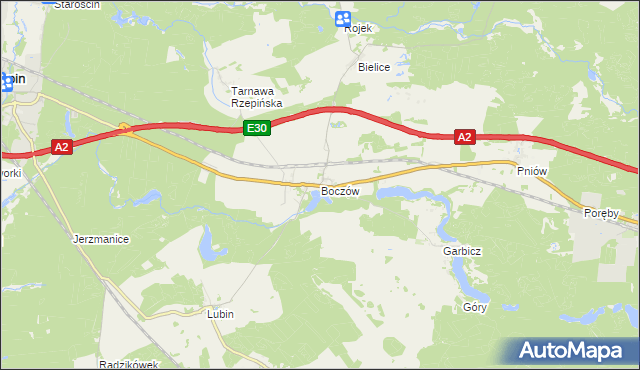 mapa Boczów gmina Torzym, Boczów gmina Torzym na mapie Targeo