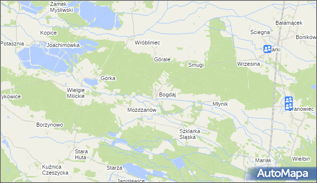 mapa Bogdaj, Bogdaj na mapie Targeo