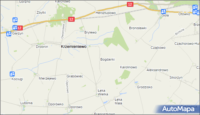 mapa Bogdanki gmina Poniec, Bogdanki gmina Poniec na mapie Targeo