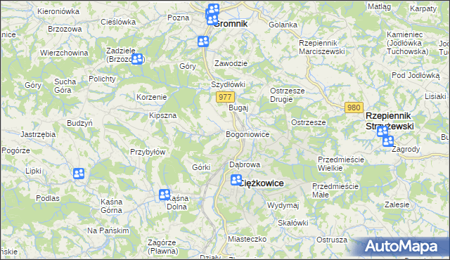 mapa Bogoniowice, Bogoniowice na mapie Targeo