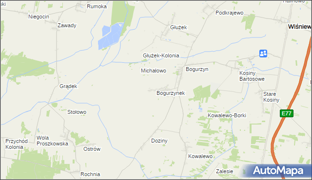 mapa Bogurzynek, Bogurzynek na mapie Targeo