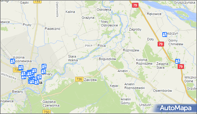 mapa Boguszków, Boguszków na mapie Targeo