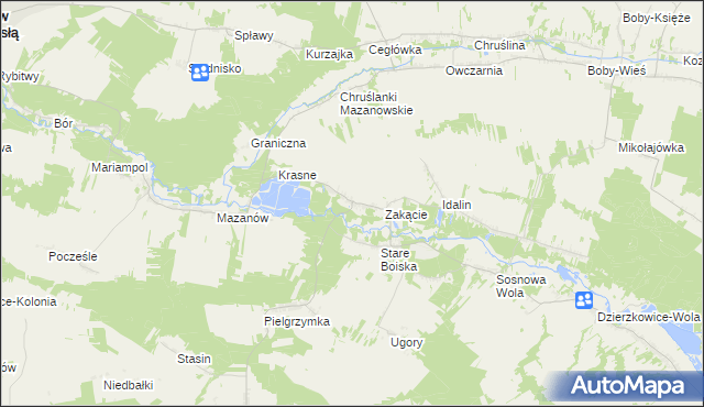 mapa Boiska-Kolonia gmina Józefów nad Wisłą, Boiska-Kolonia gmina Józefów nad Wisłą na mapie Targeo