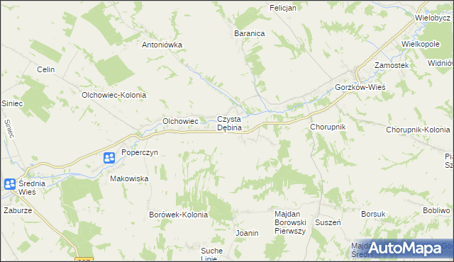 mapa Borów gmina Gorzków, Borów gmina Gorzków na mapie Targeo