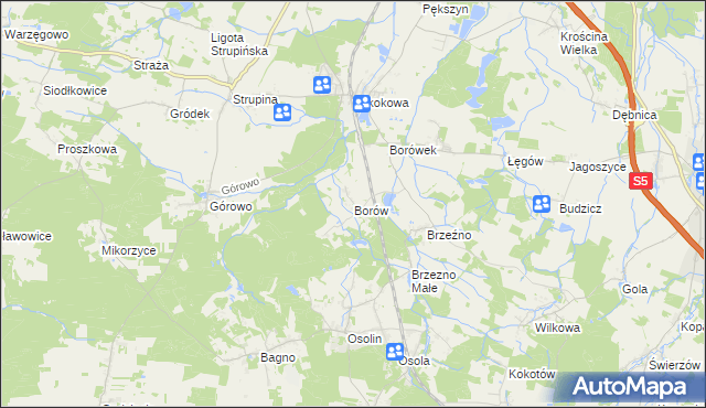 mapa Borów gmina Prusice, Borów gmina Prusice na mapie Targeo