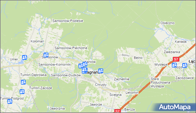 mapa Borowa Góra gmina Zagnańsk, Borowa Góra gmina Zagnańsk na mapie Targeo