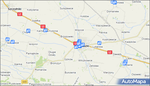 mapa Borysławice, Borysławice na mapie Targeo