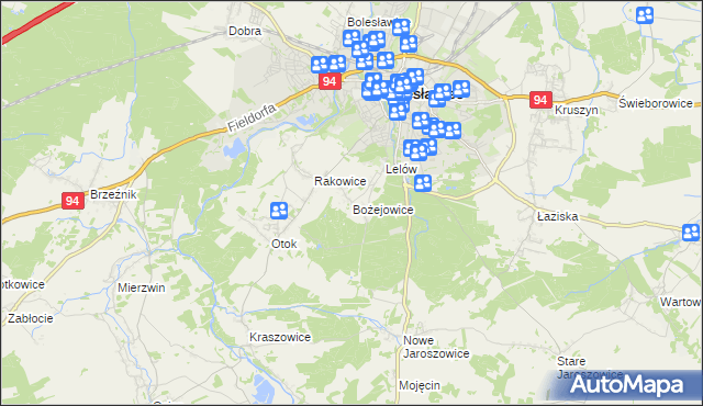 mapa Bożejowice, Bożejowice na mapie Targeo